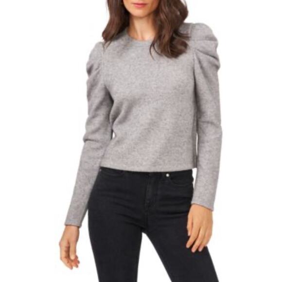 1.State Knit Top Sweater XS Draped Shoulder Cream Sparkle Long Sleeve Trendy - Picture 10 of 10